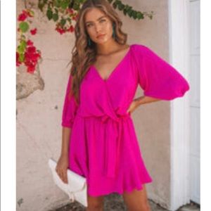 Vici Infatuation Wrap Fuchsia Dress Size Medium